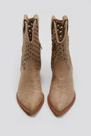 Μποτάκια cowboy με διάτρητο σχέδιο CORINA - Μπεζ - thefashionproject.gr - CORINA