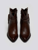 Μποτάκια cowboy με κρίκο - Καφέ - thefashionproject.gr - The Fashion Project