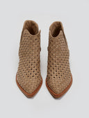 Μποτάκια cowboy με πλεκτό σχέδιο CORINA - Μπεζ - thefashionproject.gr - CORINA
