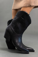 Μποτάκια cowboy με σχέδιο CORINA - Μαύρο - thefashionproject.gr - CORINA