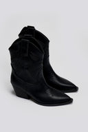 Μποτάκια cowboy με σχέδιο CORINA - Μαύρο - thefashionproject.gr - CORINA