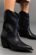 Μποτάκια cowboy με σχέδιο CORINA - Μαύρο - thefashionproject.gr - CORINA