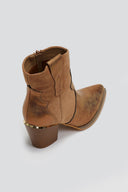 Μποτάκια cowboy σε συνδυασμό υλικών ERYNN - Κάμελ - thefashionproject.gr - ERYNN