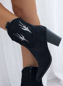 Μποτάκια cowboy suede με διχρωμία ERYNN