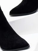 Μποτάκια cowboy suede με ραφές