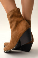 Μποτάκια cowboy suede με τρουκς CORINA