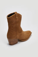Μποτάκια δερμάτινα καστόρινα cowboy PIECES 17152219 - Κάμελ - thefashionproject.gr - PIECES