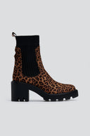 Μποτάκια κάλτσα με chunky τακούνι ERYNN - Leopard - thefashionproject.gr - ERYNN