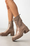 Μποτάκια κάλτσα με chunky τακούνι ERYNN - Τάουπε - thefashionproject.gr - ERYNN