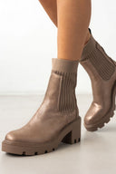 Μποτάκια κάλτσα με chunky τακούνι ERYNN - Τάουπε - thefashionproject.gr - ERYNN