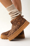 Μποτάκια κοντά με animal print και συνθετική γούνα ERYNN