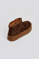 Μποτάκια κοντά με animal print και συνθετική γούνα ERYNN