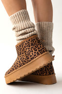 Μποτάκια κοντά με animal print και συνθετική γούνα ERYNN