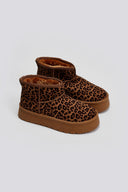 Μποτάκια κοντά με animal print και συνθετική γούνα ERYNN