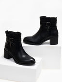 Μποτάκια με εξωτερικό φερμουάρ - Μαύρο - thefashionproject.gr - The Fashion Project