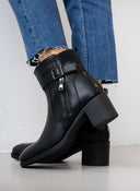 Μποτάκια με εξωτερικό φερμουάρ - Μαύρο - thefashionproject.gr - The Fashion Project