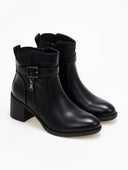 Μποτάκια με εξωτερικό φερμουάρ - Μαύρο - thefashionproject.gr - The Fashion Project