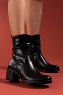 Μποτάκια με τακούνι - Μαύρο - thefashionproject.gr - La Coquette