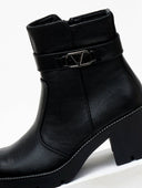 Μποτάκια με τοκά και strass - Μαύρο - thefashionproject.gr - The Fashion Project