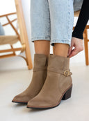 Μποτάκια με ξύλινο τακούνι Erynn - Τάουπε - thefashionproject.gr - ERYNN