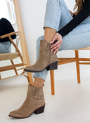 Μποτάκια με ξύλινο τακούνι Erynn - Τάουπε - thefashionproject.gr - ERYNN