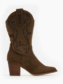 Μποτάκια suede cowboy με τακούνι Belucci