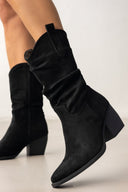 Μποτάκια suede cowboy μυτερά - Μαύρο - thefashionproject.gr - The Fashion Project