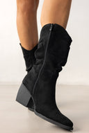 Μποτάκια suede cowboy μυτερά - Μαύρο - thefashionproject.gr - The Fashion Project