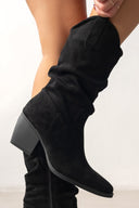 Μποτάκια suede cowboy μυτερά - Μαύρο - thefashionproject.gr - The Fashion Project