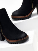 Μποτάκια suede με εξωτερικό φερμουάρ ERYNN