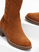 Μποτάκια suede με εξωτερική ραφή - Ταμπά - thefashionproject.gr - MIRA & MAX
