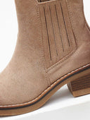 Μποτάκια suede με κρεπ τακούνι ERYNN - Τάουπε - thefashionproject.gr - ERYNN