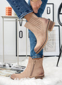 Μποτάκια suede με κρεπ τακούνι ERYNN - Τάουπε - thefashionproject.gr - ERYNN