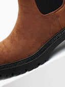 Μποτάκια suede με λάστιχο και στρας ERYNN - Κάμελ - thefashionproject.gr - ERYNN
