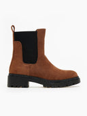 Μποτάκια suede με λάστιχο και στρας ERYNN - Κάμελ - thefashionproject.gr - ERYNN