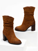 Μποτάκια suede με σούρα Erynn