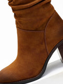 Μποτάκια suede με σούρα Erynn - Ταμπά - thefashionproject.gr - ERYNN