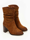 Μποτάκια suede με σούρα Erynn - Ταμπά - thefashionproject.gr - ERYNN