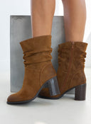 Μποτάκια suede με σούρα Erynn - Ταμπά - thefashionproject.gr - ERYNN