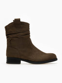 Μποτάκια suede με σούρα - Χακί - thefashionproject.gr - The Fashion Project - 19702022002