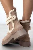 Μποτάκια suede με συνθετικό sheepskin ERYNN