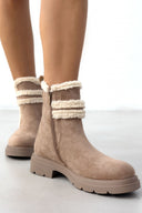 Μποτάκια suede με συνθετικό sheepskin ERYNN