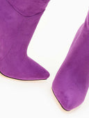 Μπότες 3/4 suede με σούρα - Μωβ - thefashionproject.gr - The Fashion Project - 16785021004