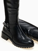 Μπότες casual με διπλό ζωνάκι Erynn - Μαύρο - thefashionproject.gr - ERYNN