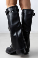 Μπότες casual με εφέ γκέτας - Μαύρο - thefashionproject.gr - The Fashion Project