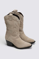 Μπότες cowboy καστόρινες PIECES 17152208 - Μπεζ - thefashionproject.gr - PIECES