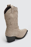 Μπότες cowboy καστόρινες PIECES 17152208 - Μπεζ - thefashionproject.gr - PIECES