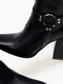 Μπότες με τακούνι και κρίκο - Μαύρο - thefashionproject.gr - Ideal shoes