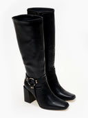 Μπότες με τακούνι και κρίκο - Μαύρο - thefashionproject.gr - Ideal shoes