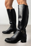 Μπότες με τακούνι και λάστιχο - Μαύρο - thefashionproject.gr - La Coquette